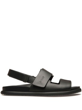 logo-debossed leather sandals