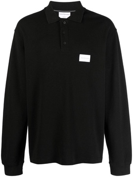 logo-patch long-sleeve polo top