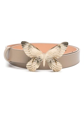 butterfly-buckle leather belt