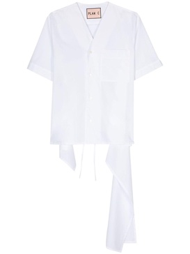 draped-detailing cotton shirt