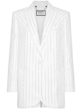 crystal-pinstripe cady blazer