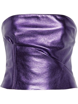 Purple Metallic Leather Top