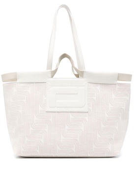 logo-jacquard tote bag