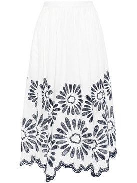 Annisa broderie-anglaise midi skirt