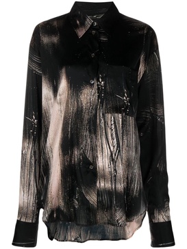 abstract-pattern print long-sleeve shirt 