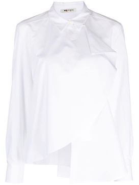 asymmetric long-sleeve cotton shirt