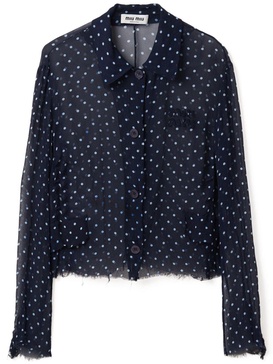 polka-dot silk-chiffon blouse