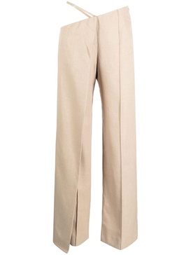 asymmetric wide-leg trousers