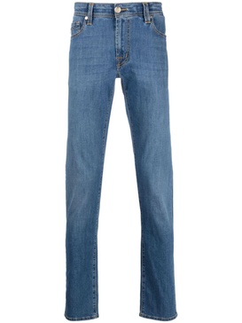 straight-leg denim trousers