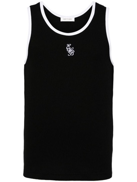 logo-embroidered tank top