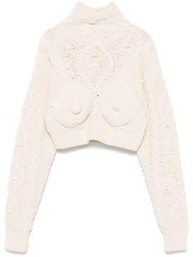 conical-bra detail cropped sweater 