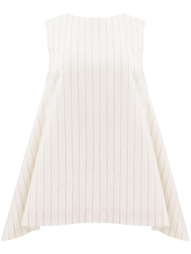 Pinstripe open-back sleeveless top