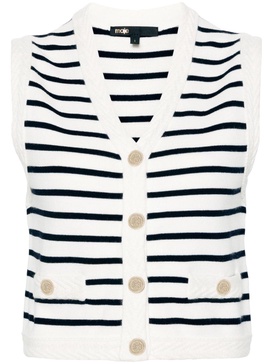 sleeveless striped cardigan