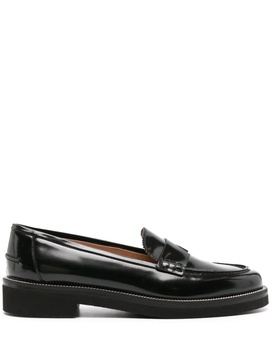 Aqua leather loafers