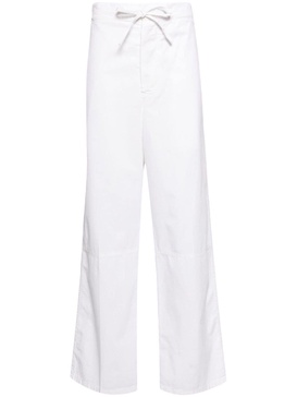 drawstring-waist cotton trousers