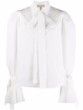 taffeta flared-cuff shirt