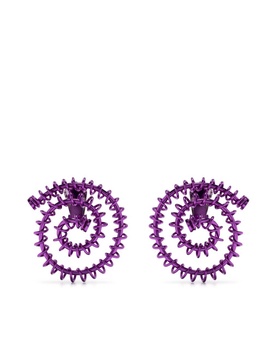 spiral-bound circular-design earrings