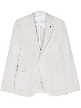 seersucker single-breasted blazer