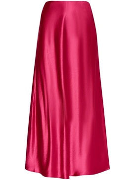 Boshan satin midi skirt