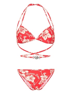 floral-print bikini