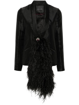 feather-sash blazer