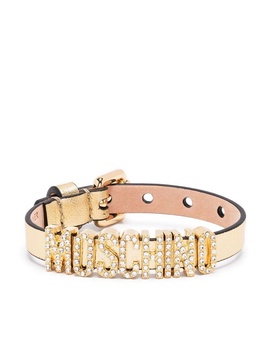 rhinestone-embellished logo bracelet