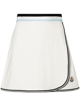 logo-appliqué wrap tennis skirt