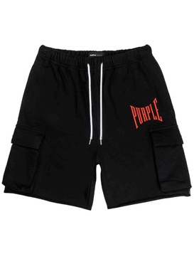 logo-print cotton cargo shorts