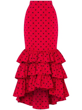 polka-dot ruffled skirt