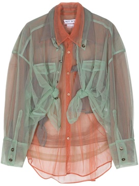 sheer layered shirt