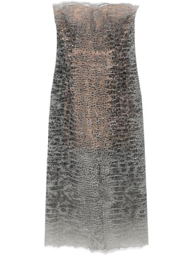 snakeskin-effect dress