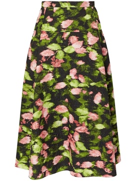 floral-print A-line skirt