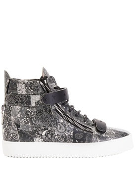 paisley-print high-top sneakers