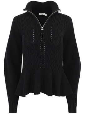 Susana cable-knit polo top