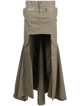 panelled cargo maxi skirt