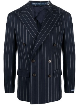 pinstriped double-breasted blazer