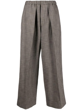 high-waisted wide-leg trousers