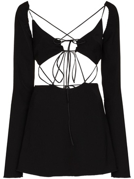 Flore tie-fastening cutout minidress