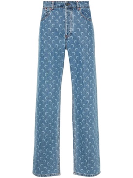 crescent moon-print jeans