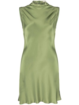 sleeveless satin minidress