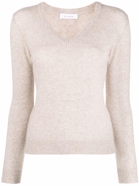 V-neck wool-silk jumper