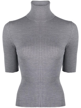 ribbed-knit virgin wool T-shirt