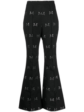 Circa 72 patterned jacquard flared trousers