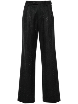 herringbone rhinestone-embellished straight trousers