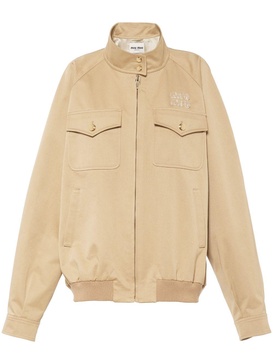 logo-appliqué cotton jacket