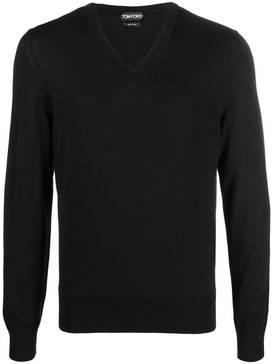 V-neck wool jumper