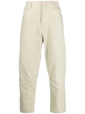 zip-detail straight-leg trousers