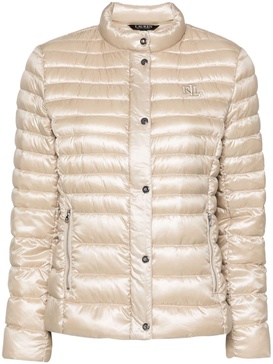 mock-neck down jacket