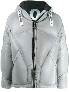 drawstring hooded down jacket