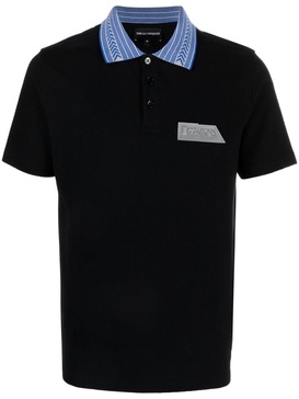 logo-patch polo shirt